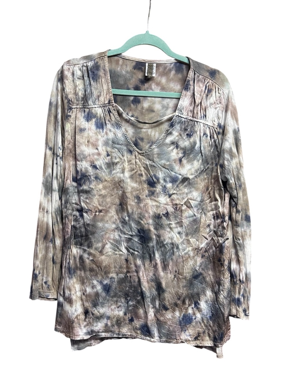 XCVI Patterned Tie Dye Long Sleeve Blouse